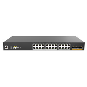 Peplink PLS-24-H2G-410W 28-Port Switch, 410W Power Budget, 16x 1GbE 802.3at PoE+ RJ45 Ports, 8x 2.5GbE 802.3at PoE+ RJ45 Ports, 4x 10GbE SFP+ Ports 